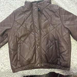 Fashion Nova Brown Quilted Jacket